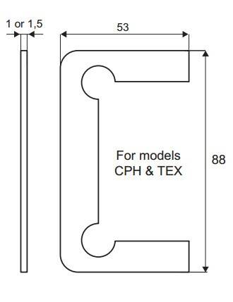 Podkładka do zawiasu CPH+TEX 88x53x1,5mm (Zdjęcie 2)