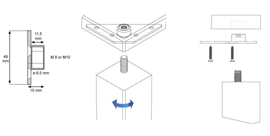 KEA złącze nogi stołu trapez M8 (Zdjęcie 4)