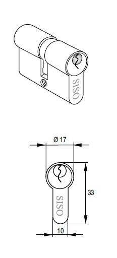 Wkładka patent asym. 70 aluminium (Zdjęcie 3)