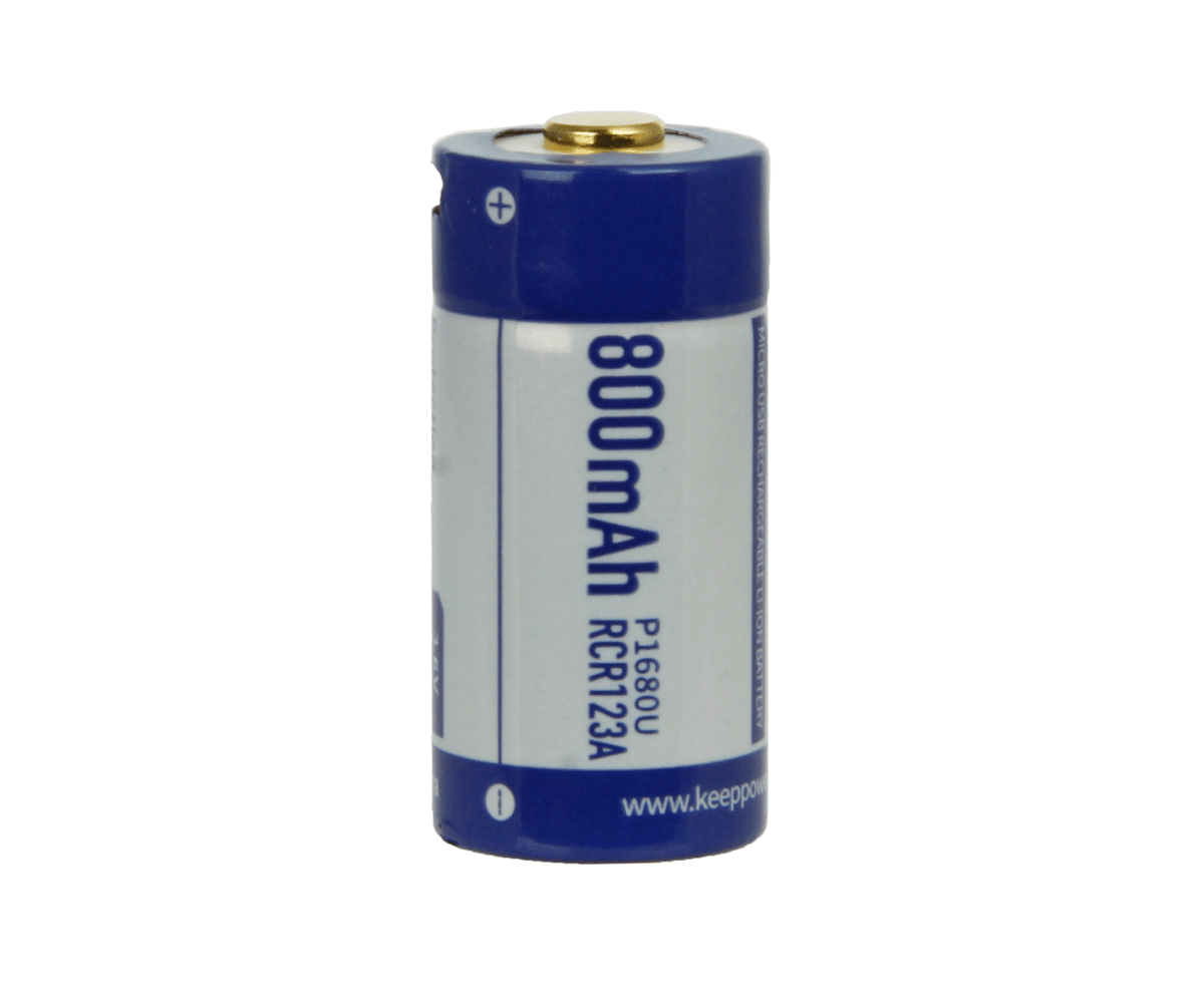 Rechargeable battery KEEPPOWER RCR123A 800 mAh (Li-Ion) with