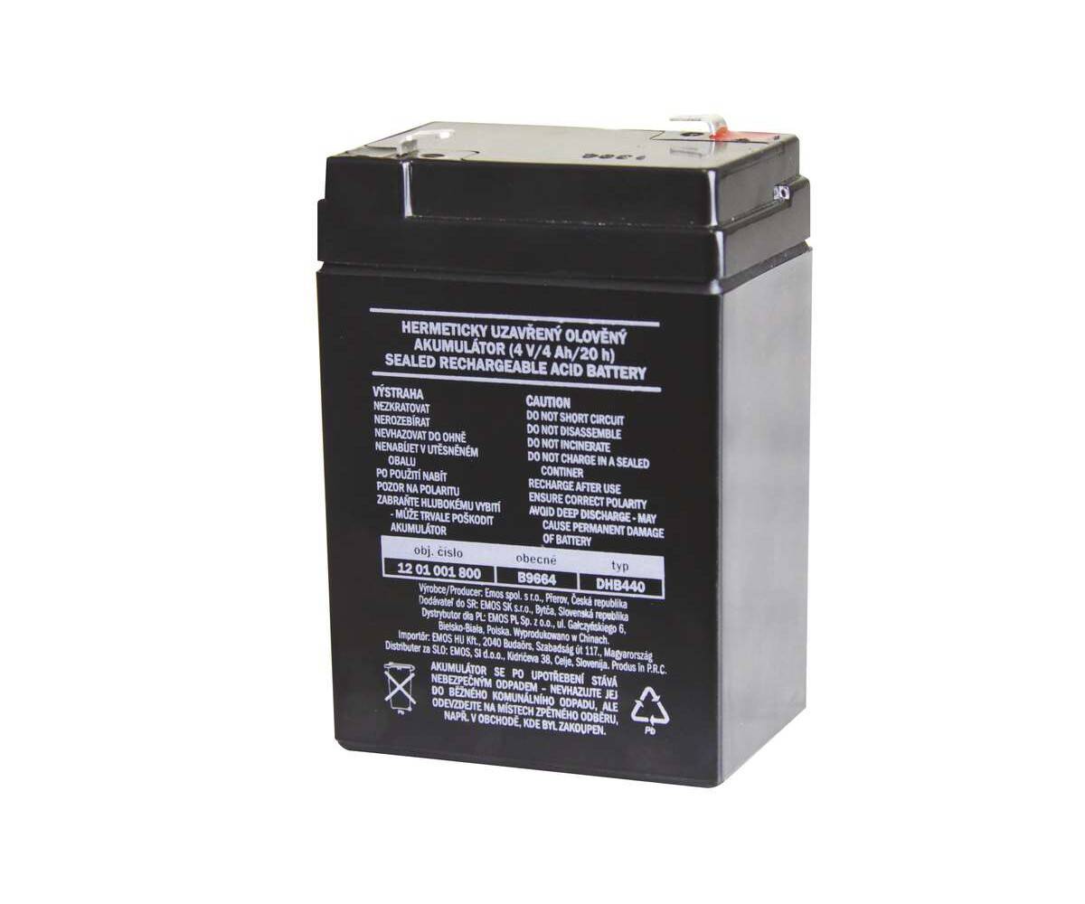 Gel battery 4V 4Ah EMOS  (Photo 2)