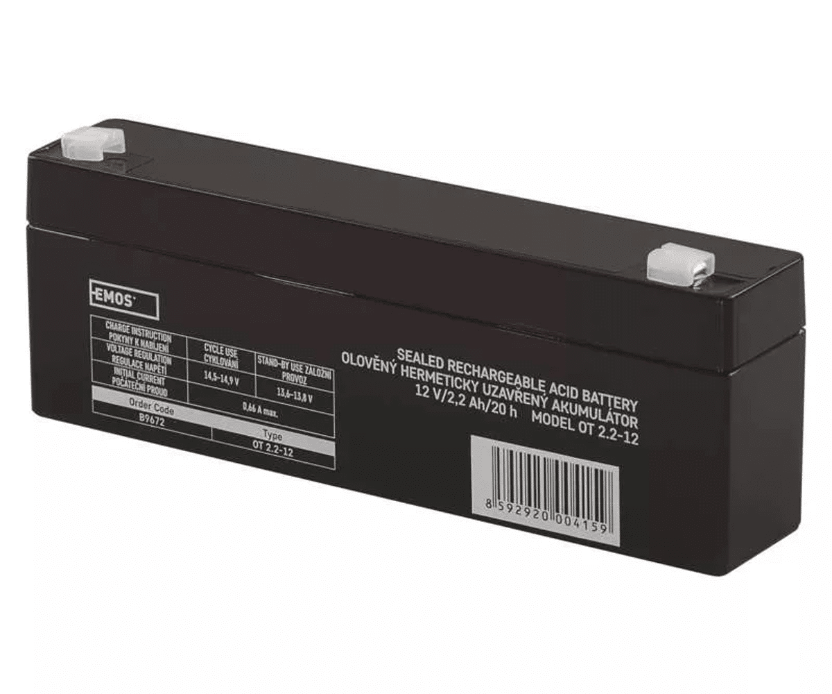 Akumulator żelowy 12V/2,2Ah EMOS B9672 (Zdjęcie 3)