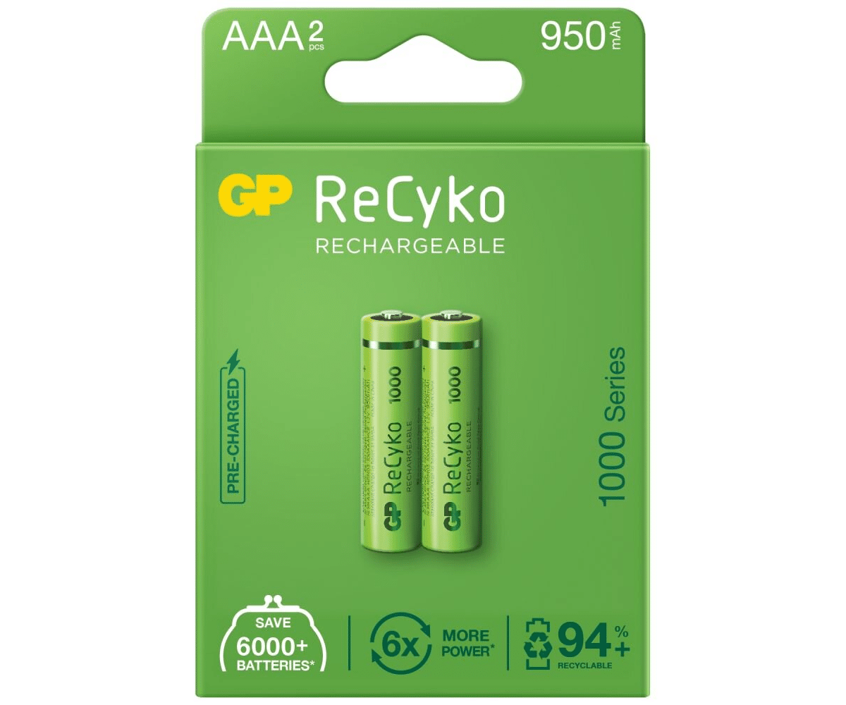 Akumulatorki GP Recyko R03 AAA 950mAh (2 sztuki)