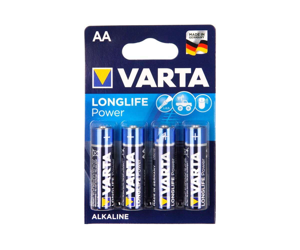 Alkaline battery LR6 AA VARTA LONGLIFE POWER (4 units) (Photo 1)