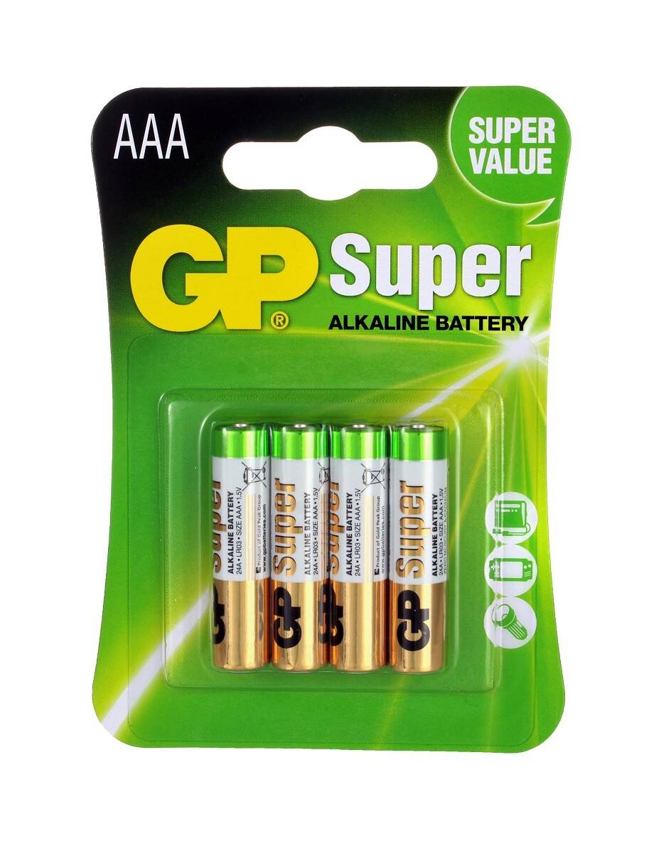 Alkaline battery LR03 GP SUPER (4 units) (Photo 1)