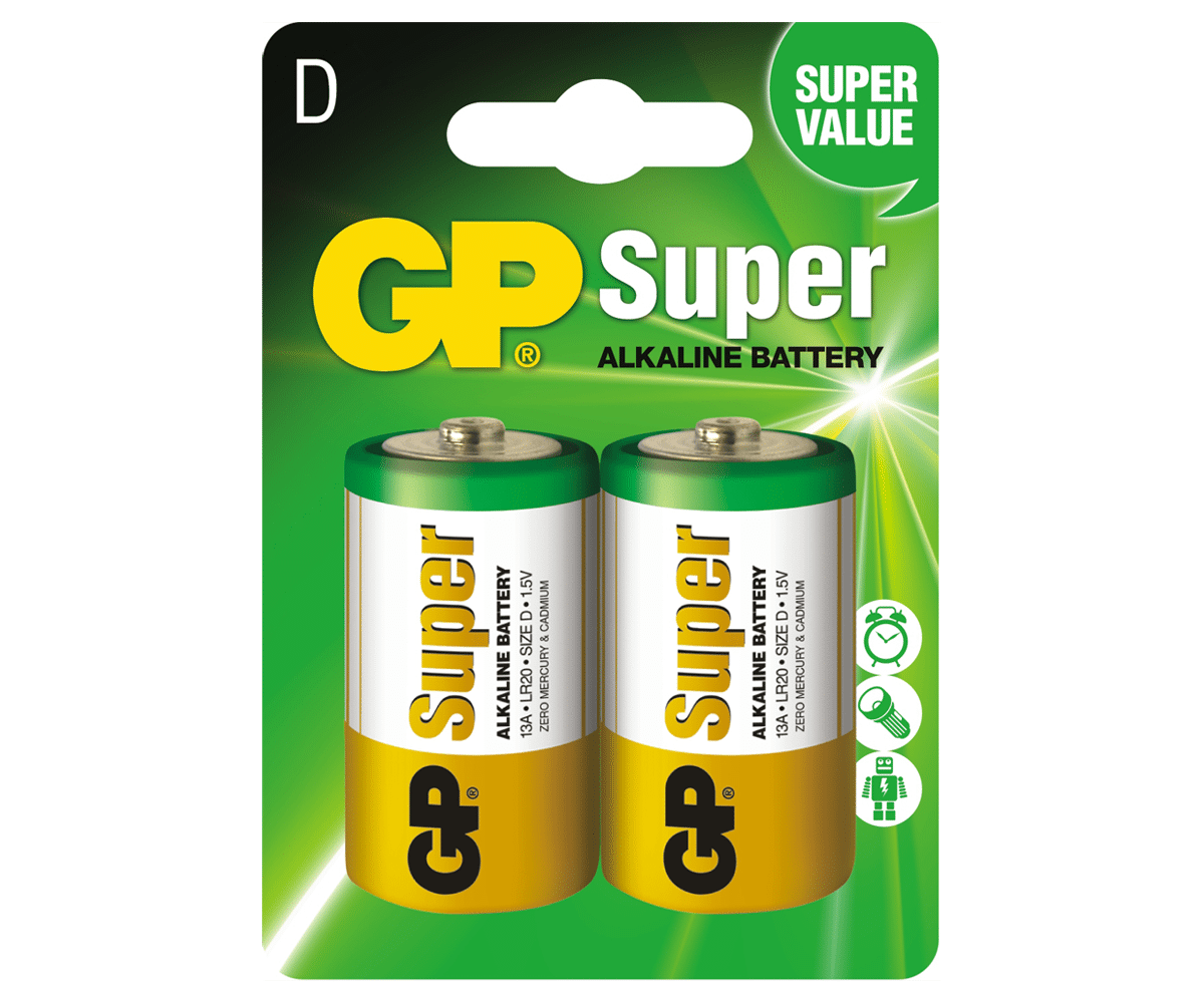 Bateria alkaliczna LR20 D GP SUPER (2 sztuki)