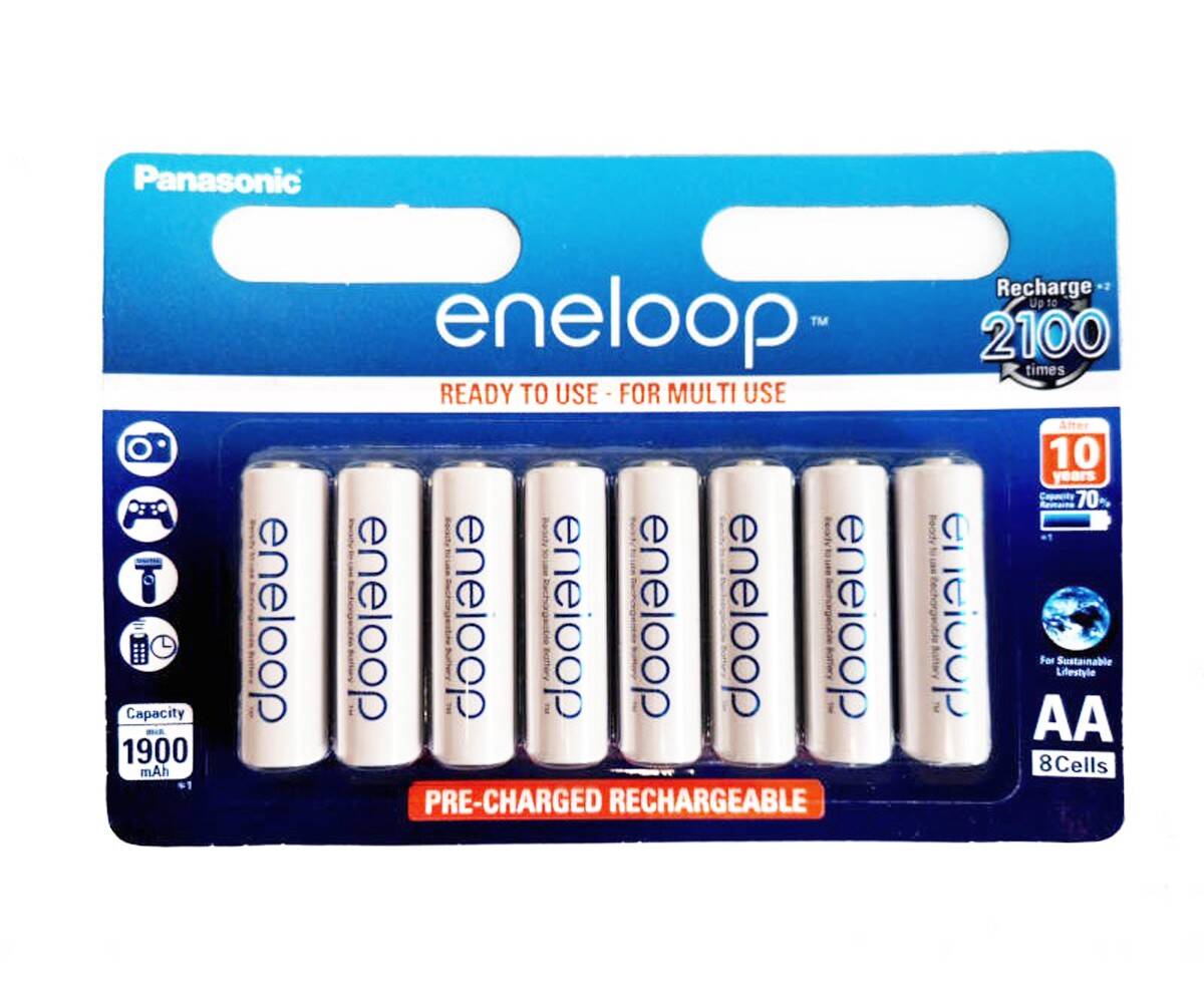 Panasonic Eneloop BK-3MCCE/8BE NiMH AA Batteries 1900mAh 8-Pack