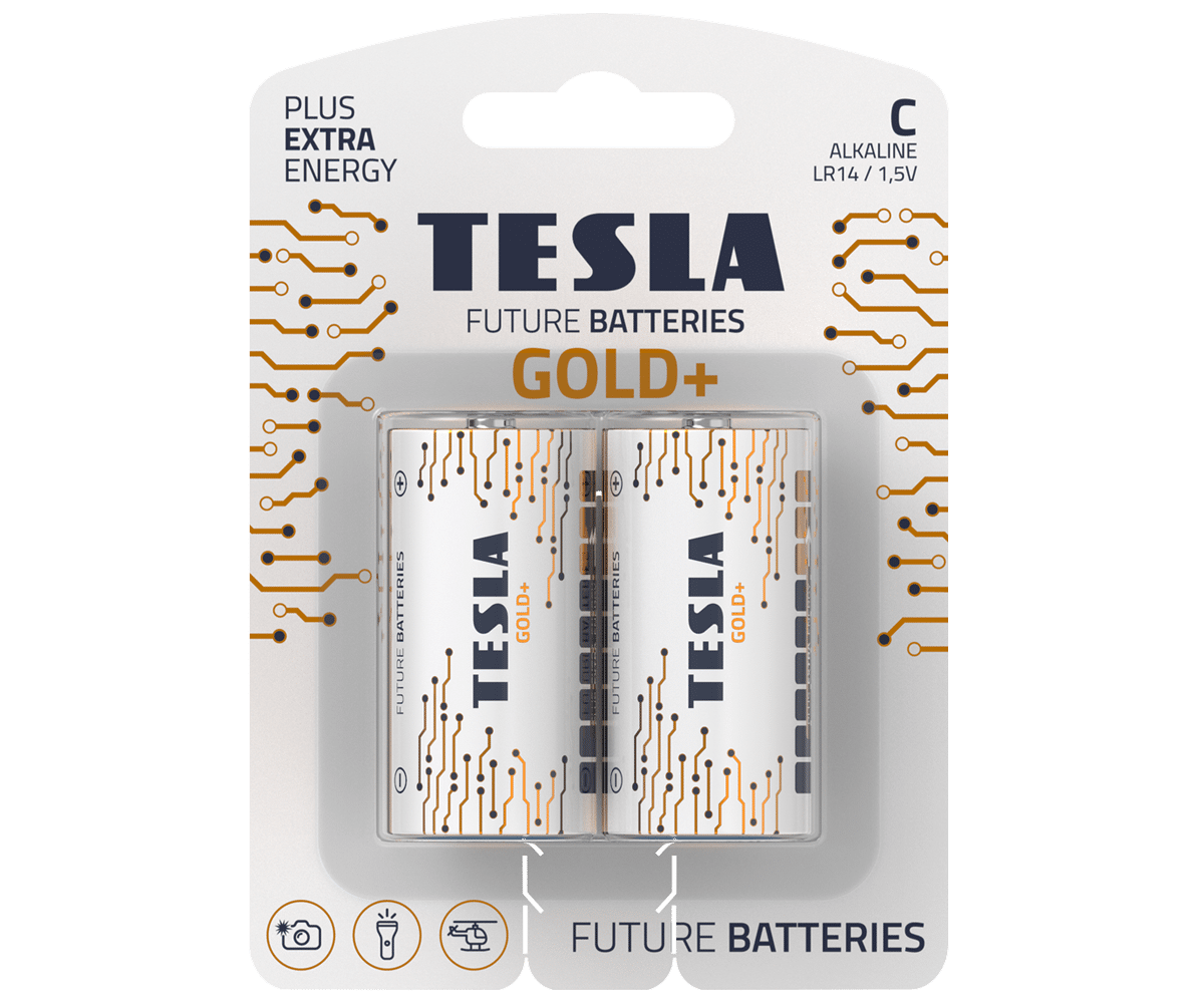Bateria alkaliczna LR14 TESLA GOLD+ 1,5V (Photo 1)