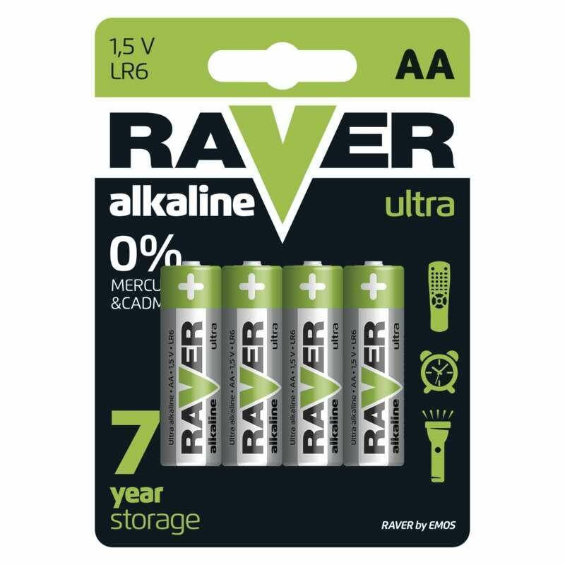 Bateria alkaliczna LR6 AA RAVER (4 sztuki) (Zdjęcie 1)
