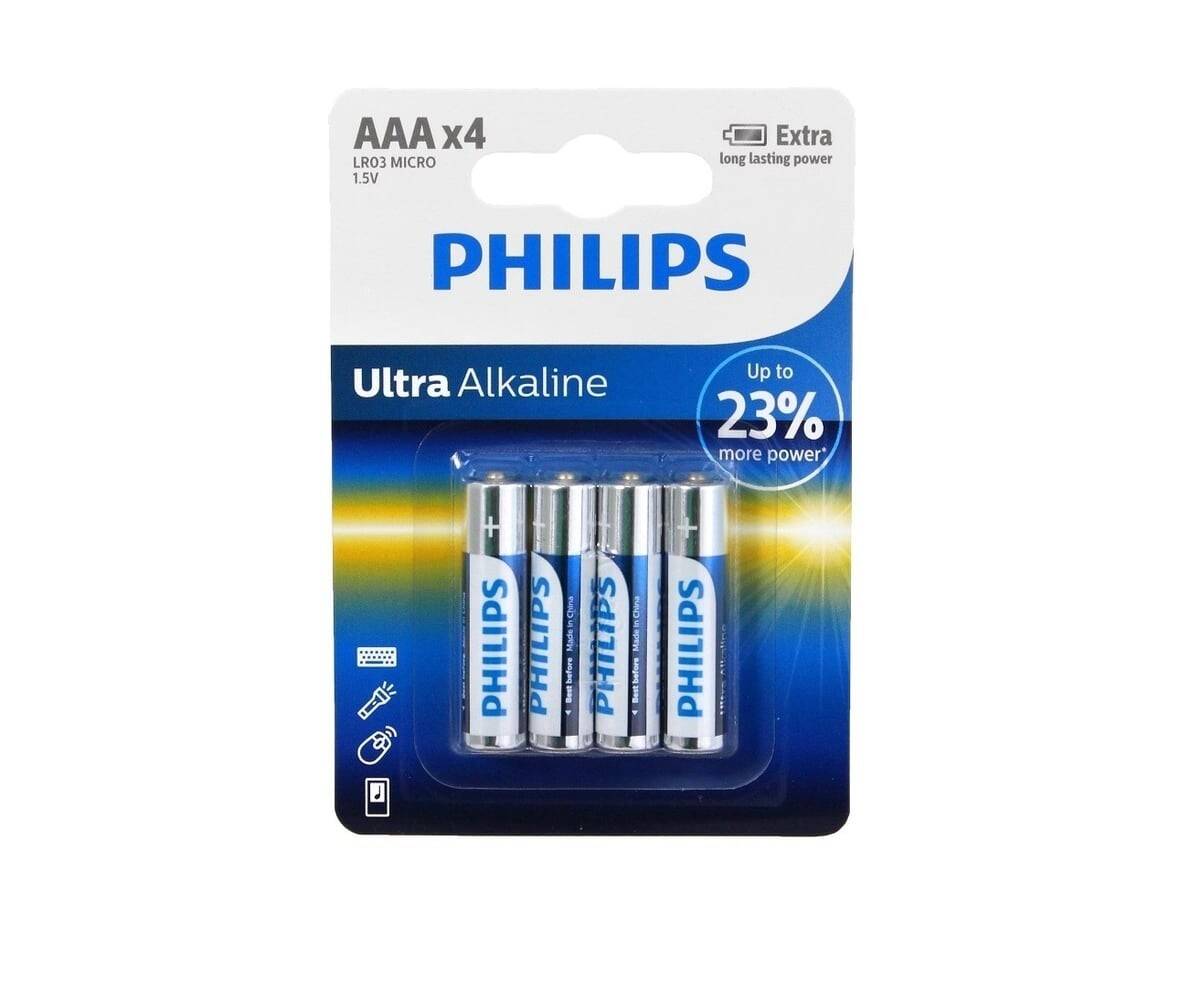 Bateria alkaliczna LR03 PHILIPS ULTRA (4 sztuki) (Zdjęcie 1)