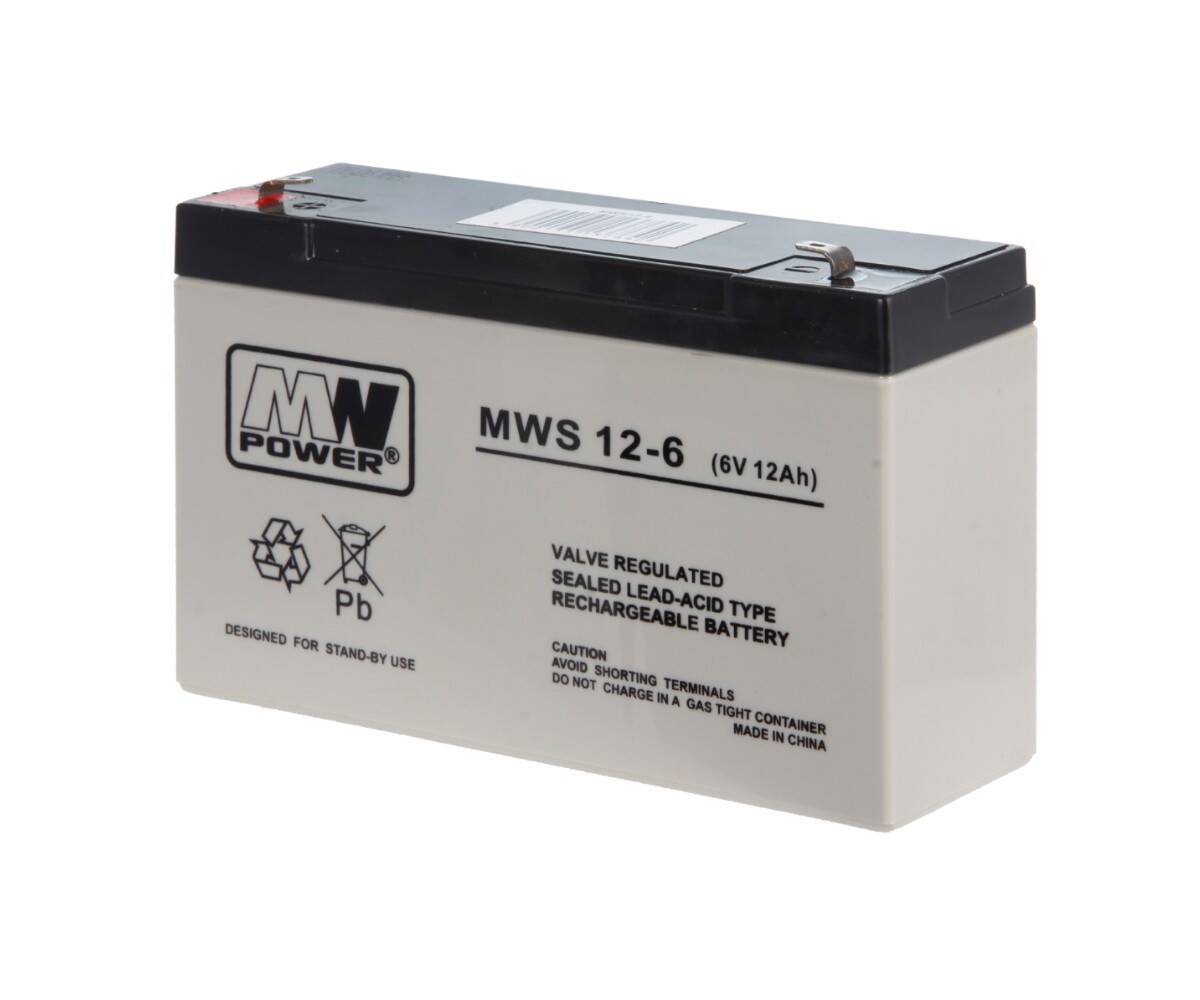 Akumulator żelowy 6,0V/12Ah MWS 12-6