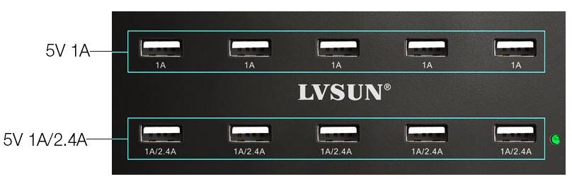 Ładowarka USB LVSUN LS-10UQ Czarna (Zdjęcie 5)