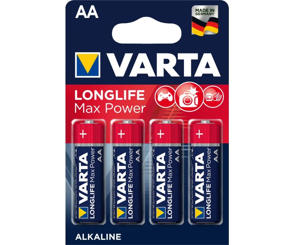 Bateria alkaliczna LR6 AA VARTA LONGLIFE MAX Power (4 sztuki) (Zdjęcie 1)