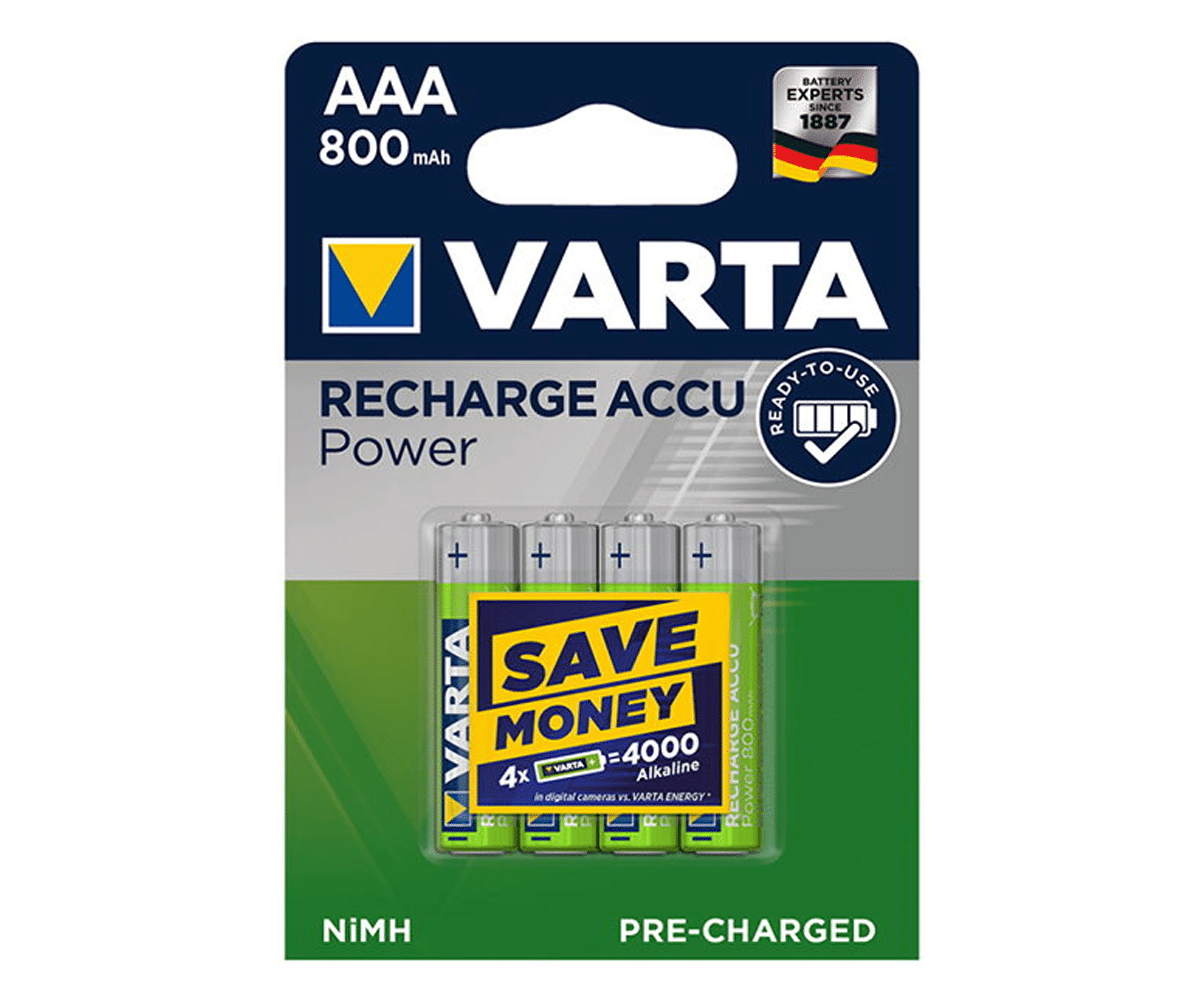 Rechargeable Battery Varta LonglifeAccu R03 AAA 800mAh (4 units)