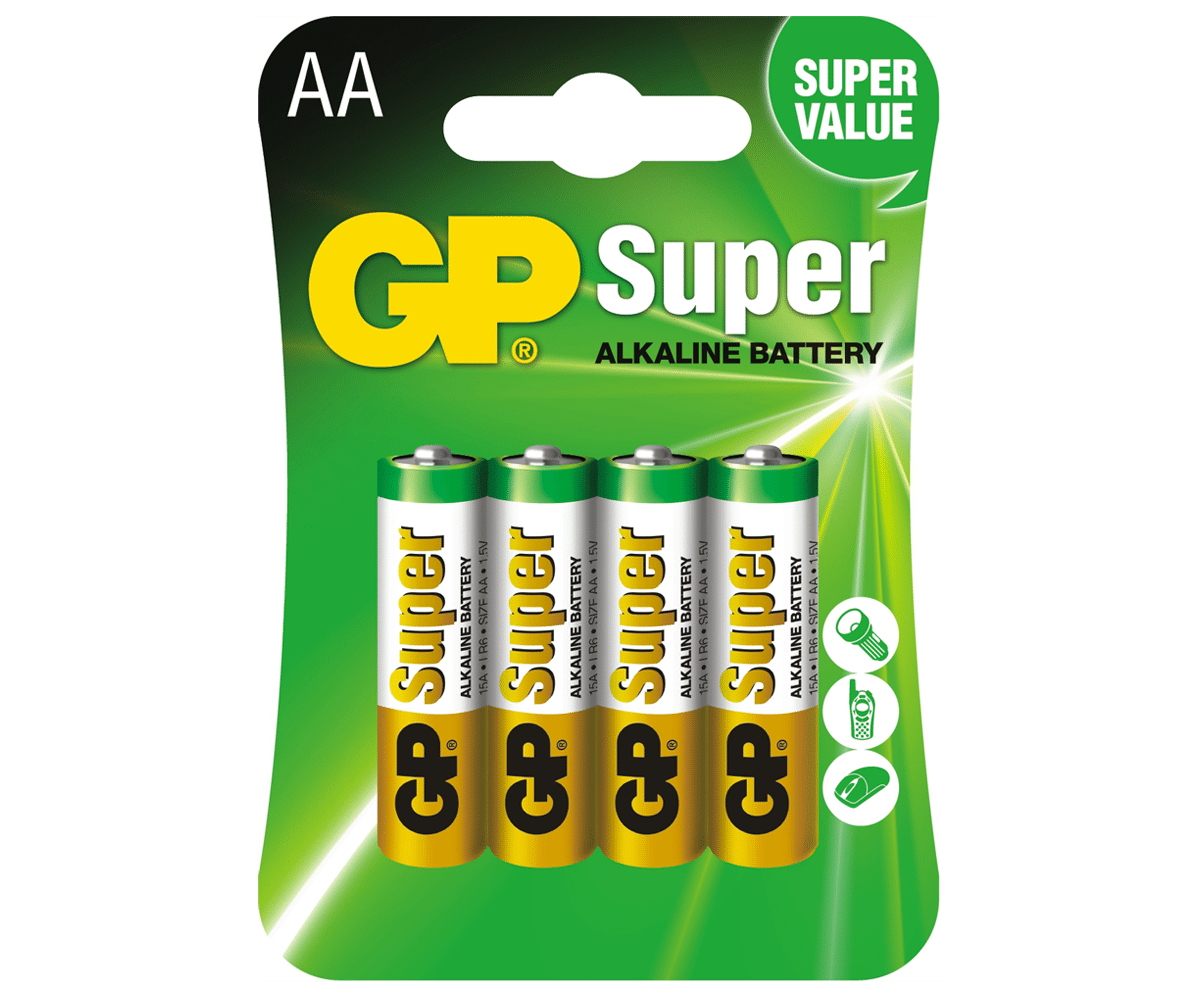 Bateria alkaliczna LR6 AA GP SUPER (4 sztuki)