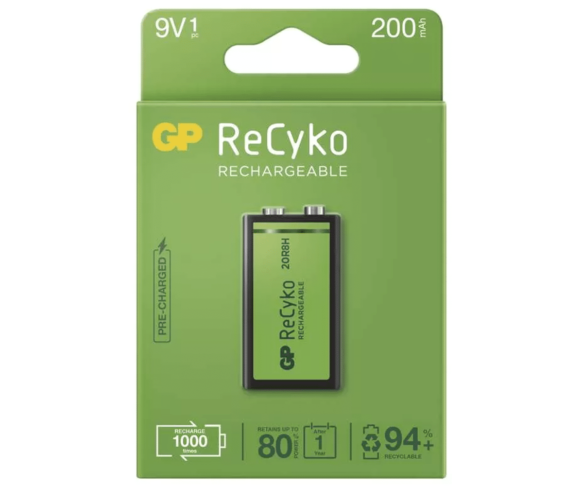 Akumulator GP Recyko 6F22 9V 200mAh (Zdjęcie 1)
