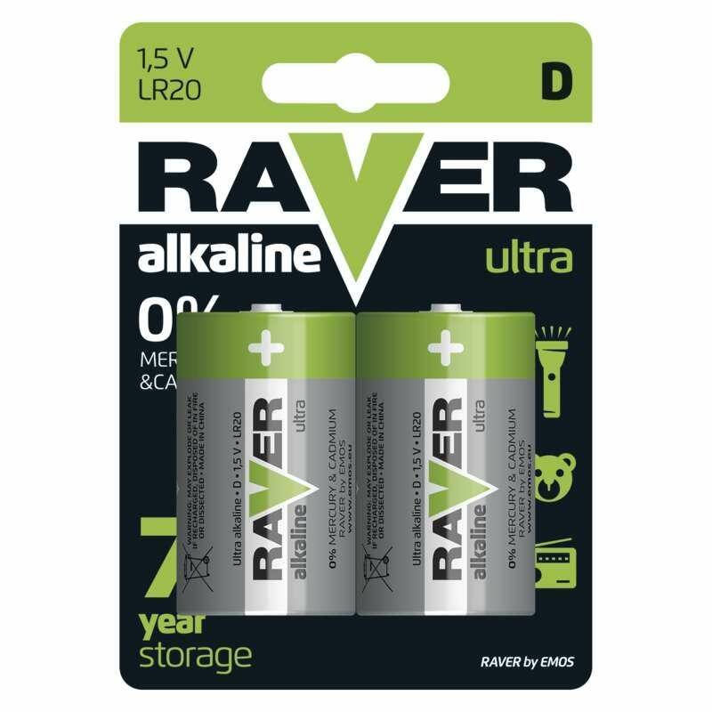 Bateria alkaliczna LR20 RAVER (2 sztuki) (Zdjęcie 1)