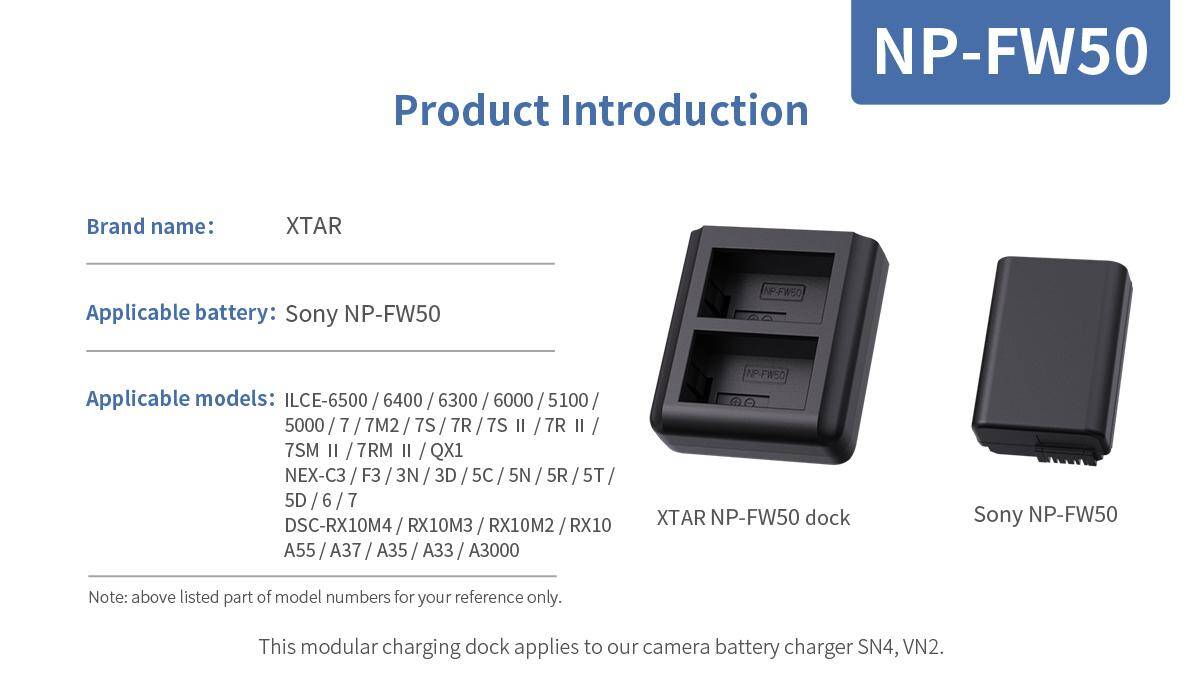 Adapter XTAR NP-FW50 do ładowarki SN4 (Zdjęcie 3)