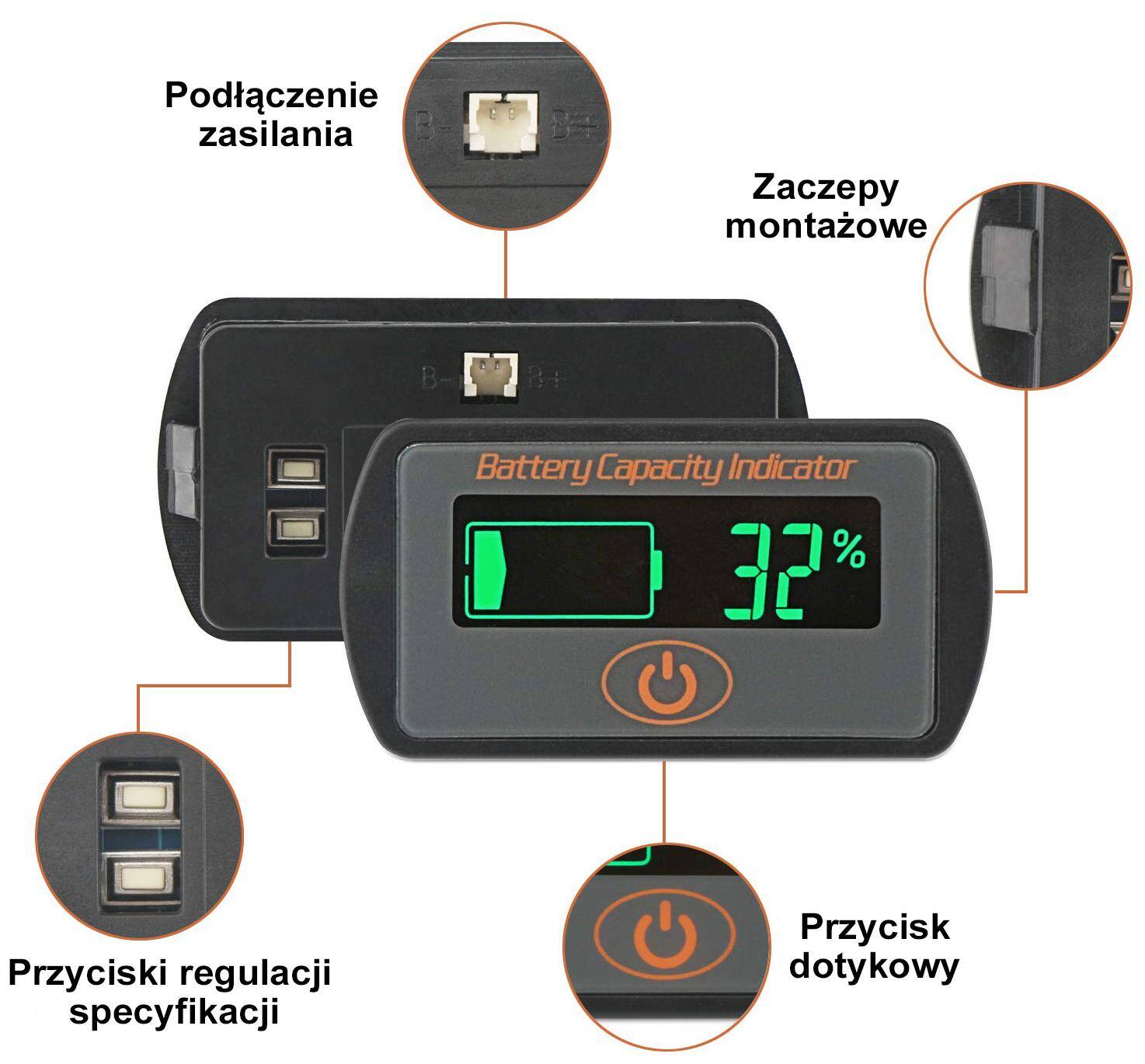 Wskaźnik LCD napięcia akumulatora LY7 (Zdjęcie 7)