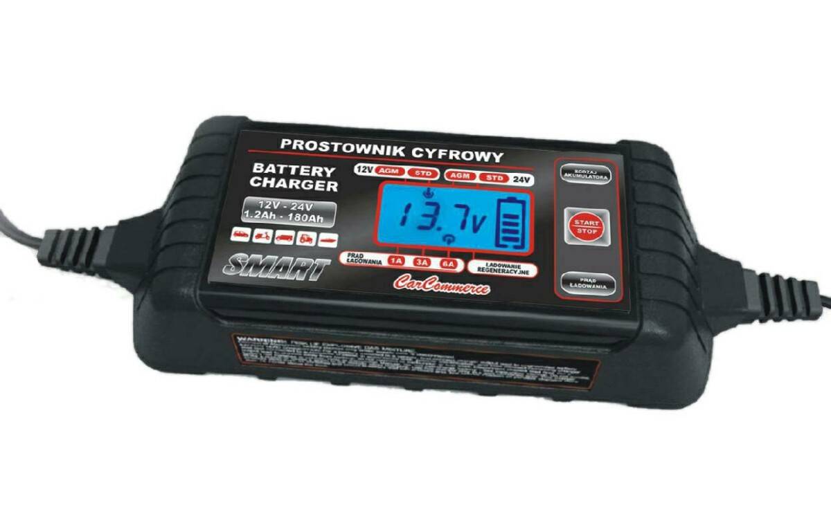 PROSTOWNIK CYFROWY 12V-6A / 24V-3A - GEL