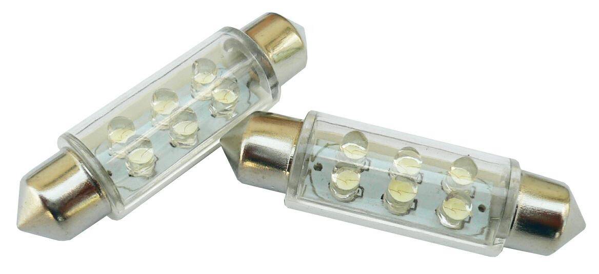 ŻARÓWKA . LED 12V5W SV8.5-6 LED BIAŁA-2s