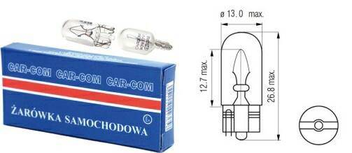 ŻARÓWKA 12V 10W T13 CAŁOSZKLANA