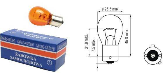 ŻARÓWKA 12V 21W ORANGE BAU15S