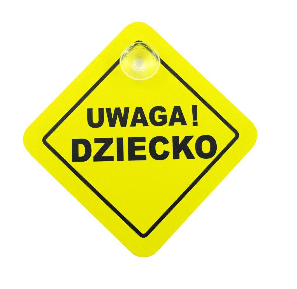 NAKLEJKA NA PRZYSSAWKĘ UWAGA DZIECKO