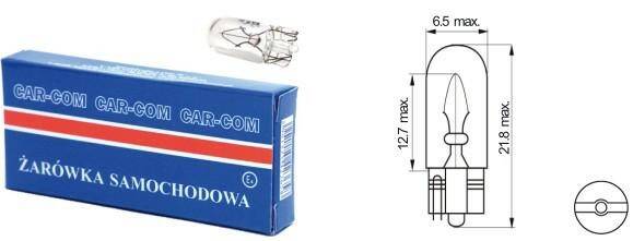 ŻARÓWKA 12V 3W CAŁOSZKLANA T6.5