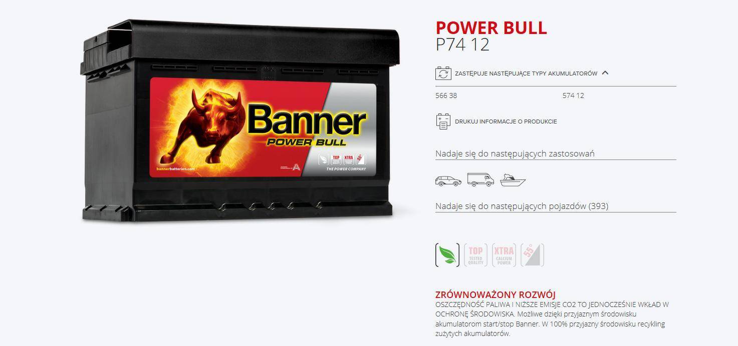 Banner Power Bull 74Ah/680A P7412