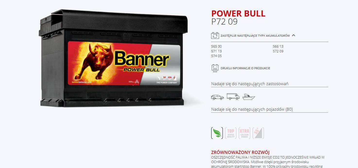 Banner Power Bull 72Ah/660A P7209