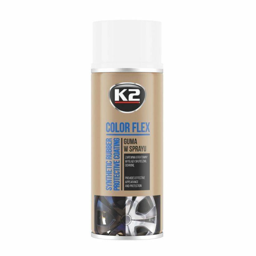 K2 Color Flex guma w sprayu biała 400ml