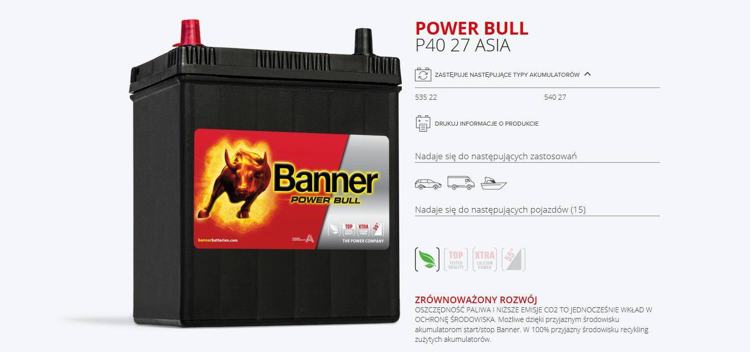Banner Power Bull 40Ah P4027 L+ Matiz