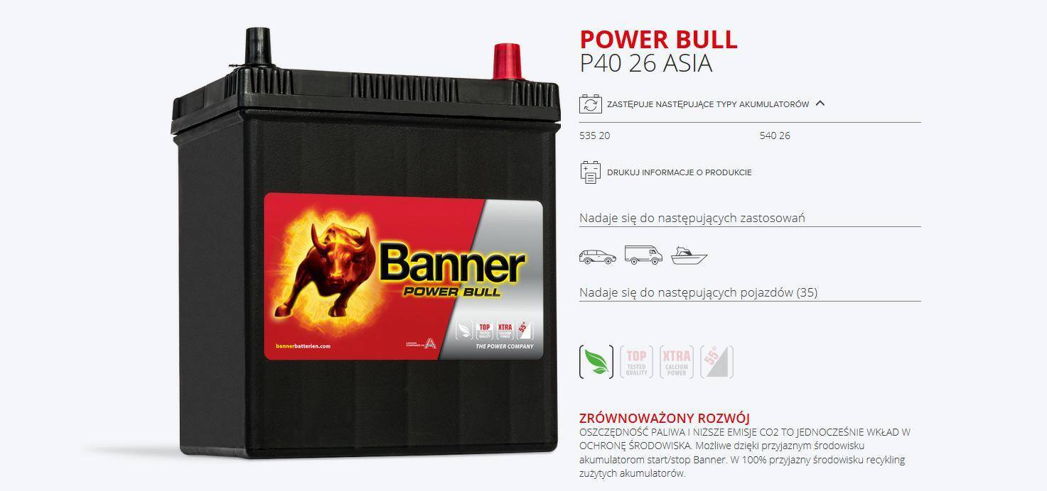 Banner Power Bull 40Ah P4026 P+ Tico