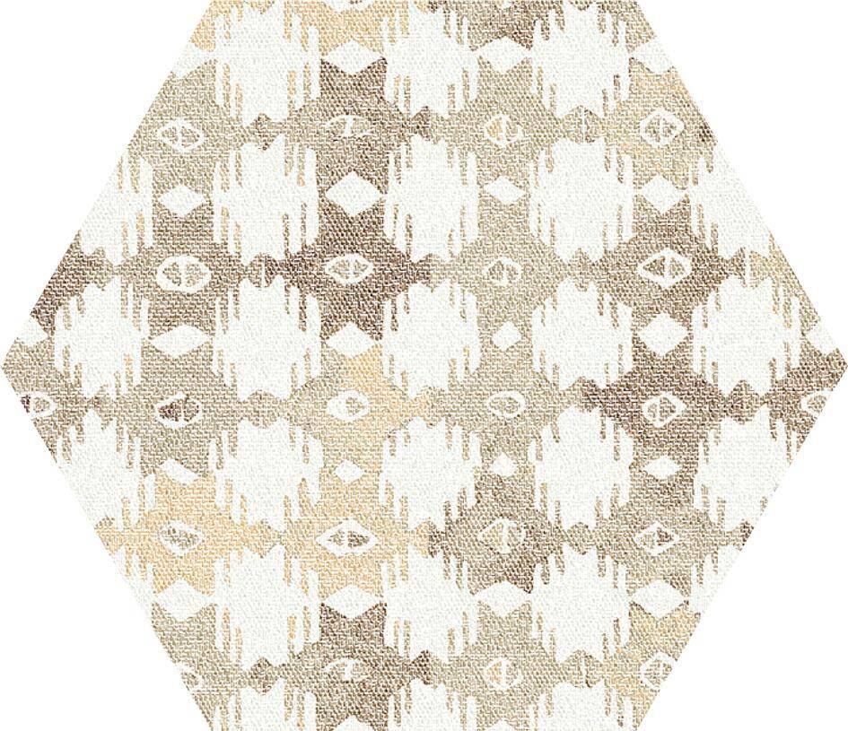 Tex Ivory Pattern Hexagon Nat 25x29