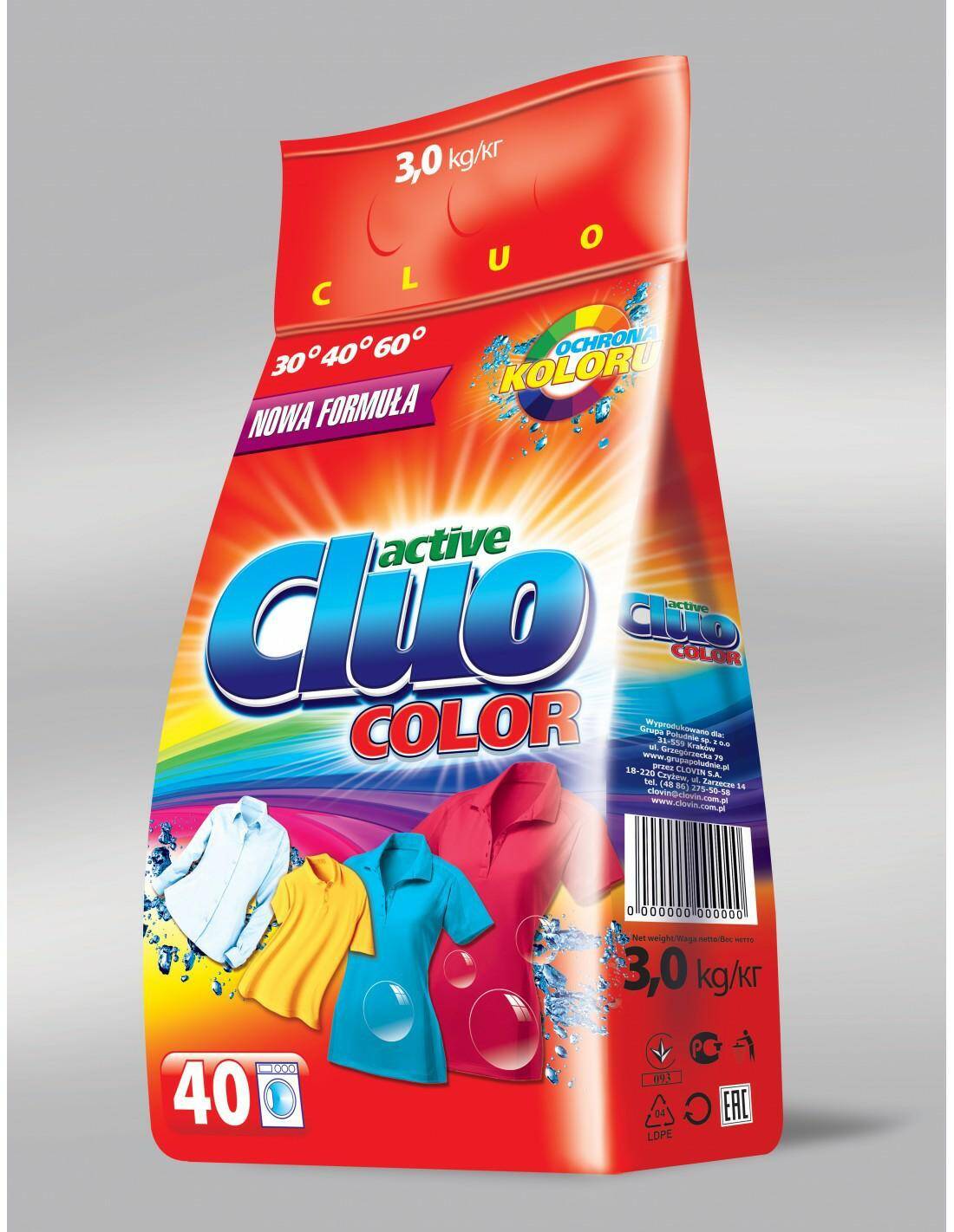 CLUO 3kg kolor proszek do prania 40 prań (Zdjęcie 1)