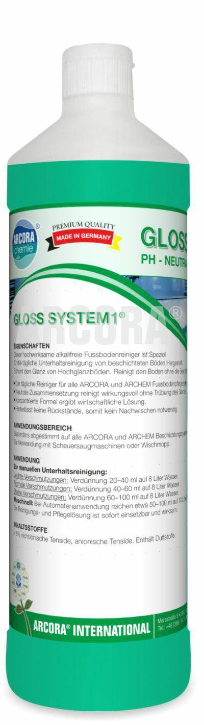 GLOSS SYSTEM 1L środek czyszczący o neutralnym pH (Zdjęcie 1)