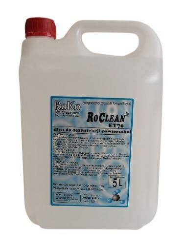 ET70 ROCLEAN 5L płyn do dezynfekcji powierzchni zawiera 70 % alkoholu