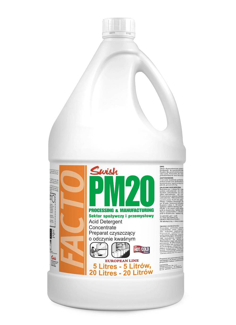 Swish Facto PM20 5L kwasowy preparat czyszczący dla obiektów przemysłowych (Zdjęcie 1)