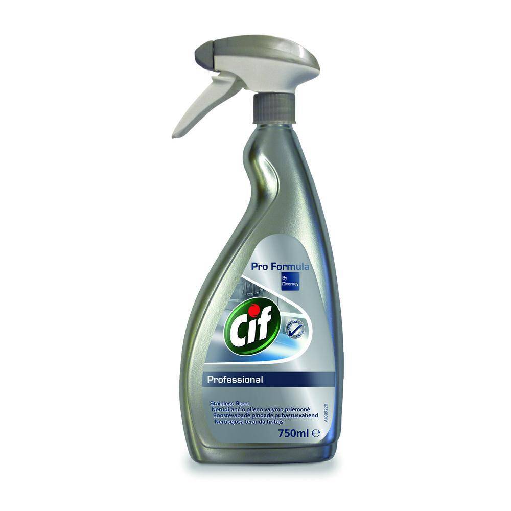 CIF Prof 750ml spray STEEL & GLASS