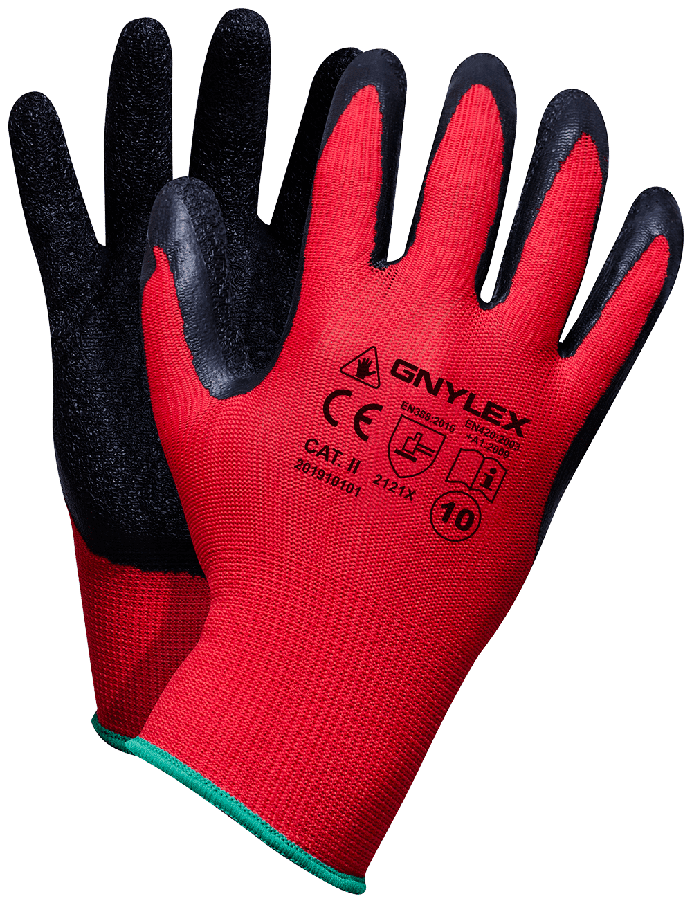 Rękawice GNYLEX czerwono-czarne M (8) (Zdjęcie 1)