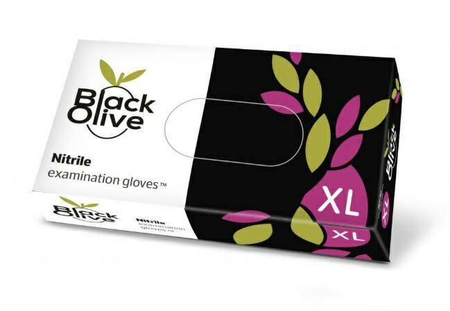 BLACK OLIVE rękawice nitrylowe XL 100szt czarne