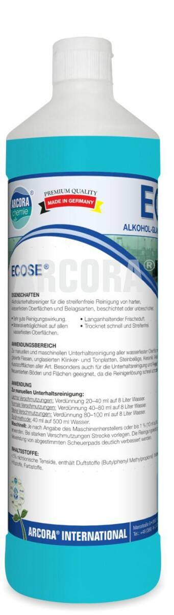 ECOSE 1L środek czyszcząco- nabłyszczający na bazie alkoholu o świeżym zapachu (Zdjęcie 1)