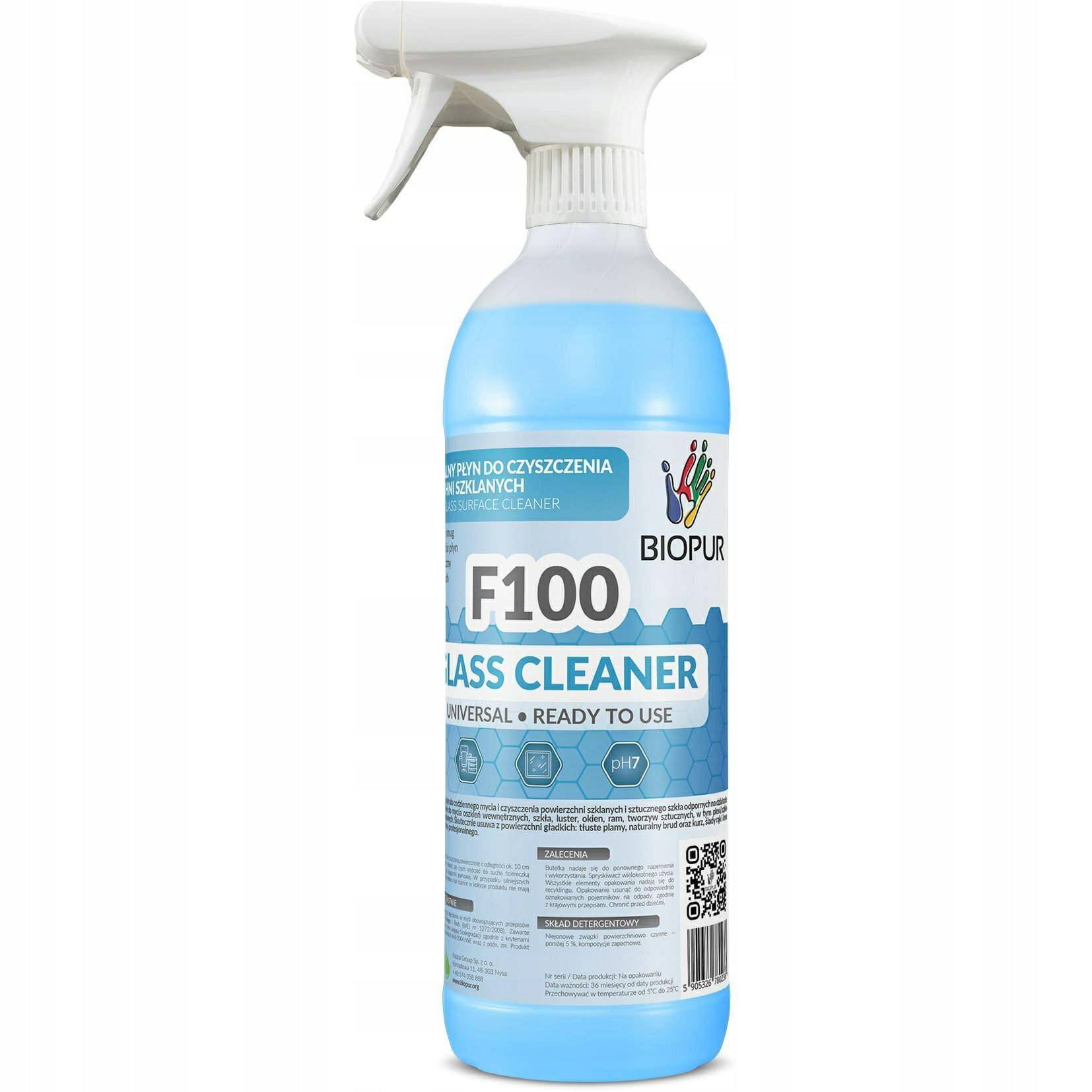 BIOPUR F100 1L GLASS CLEANER gotowy
