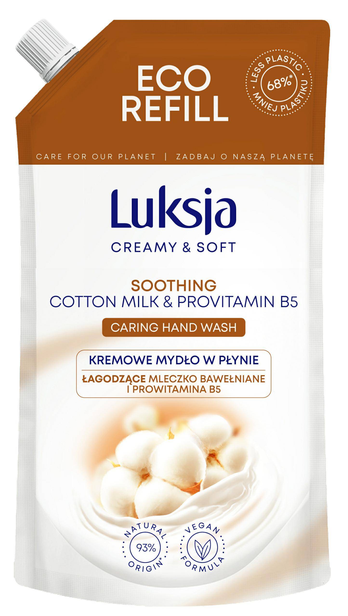 LUKSJA 400ml Cotton zapas kremowe mydło