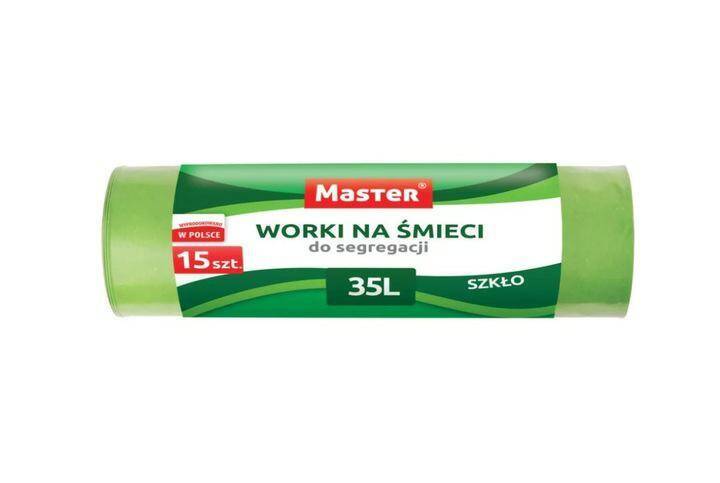 Master worki na śmieci do segregacji LD 35L a15 zielone na szkło