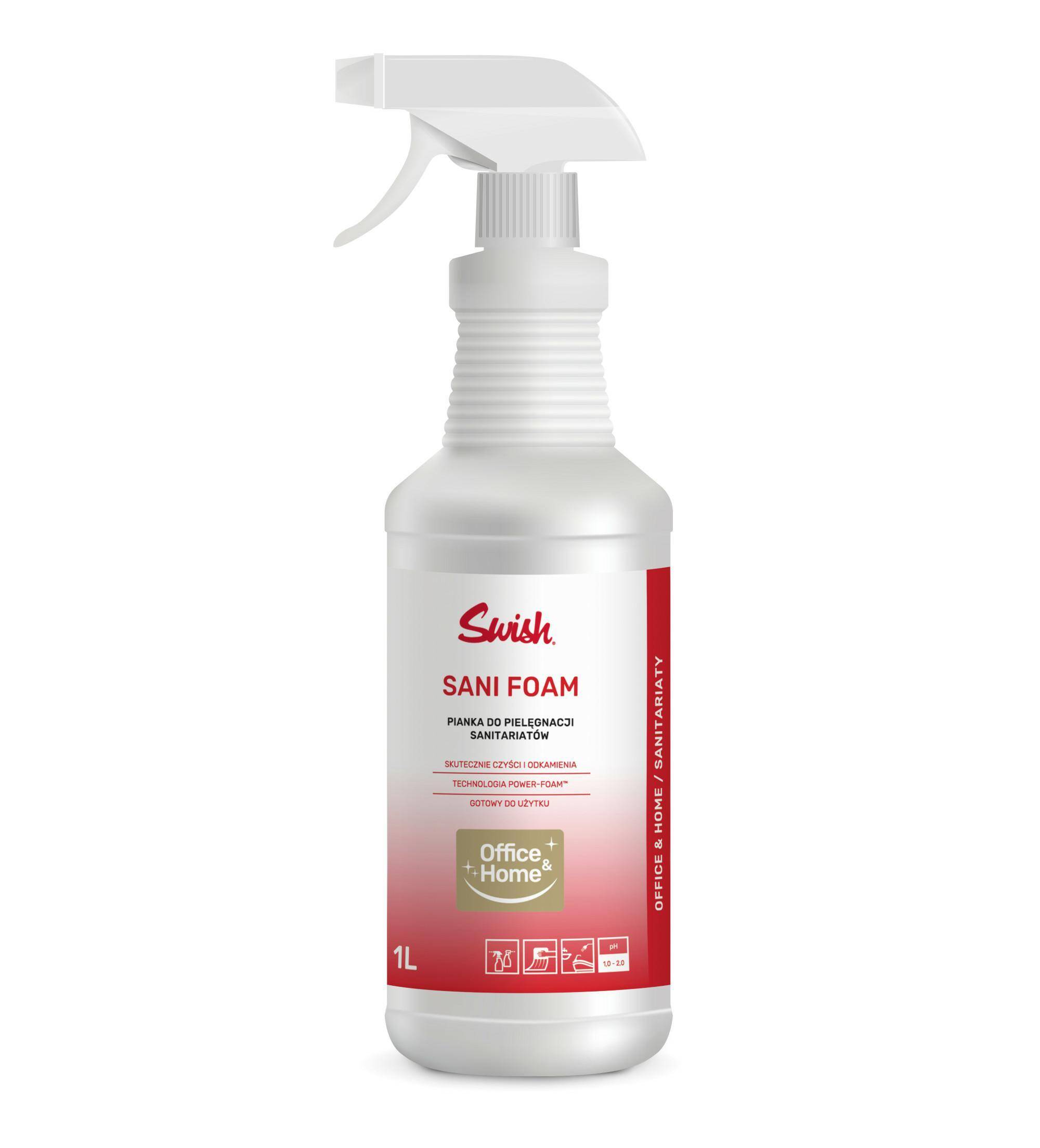 Swish Sani Foam 1L gotowa do użytku pianka czyszcząca do powierzchni i urządzeń sanitarnych.