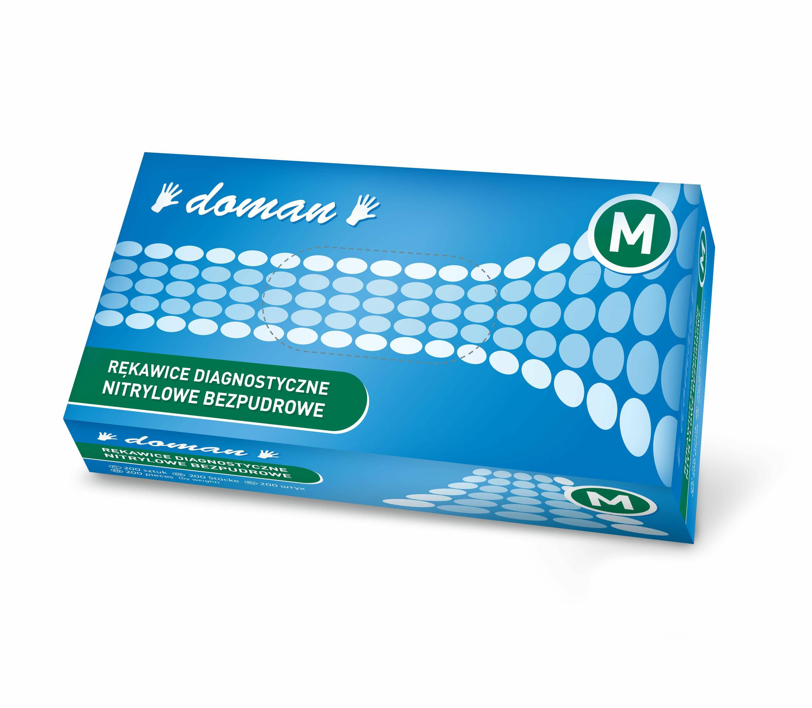 DOMAN niebieski rękawice nitryl M 100szt