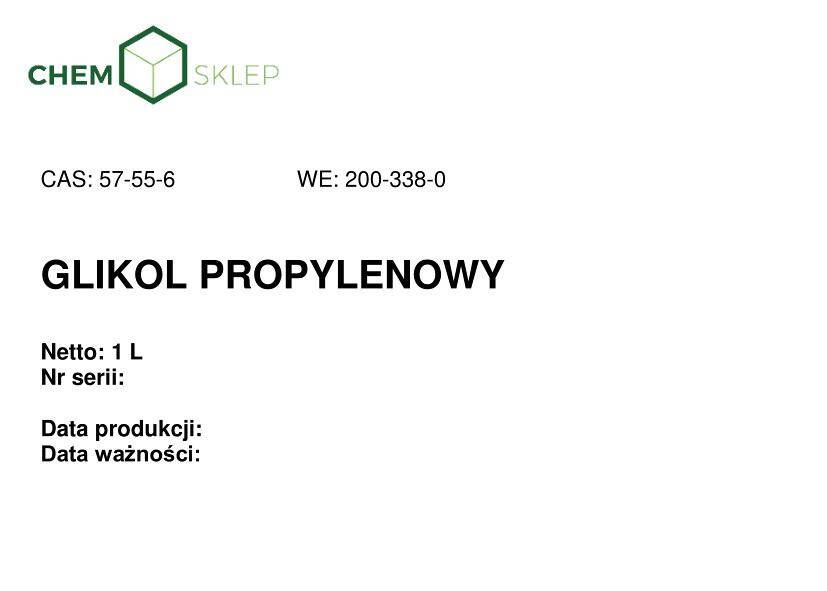 GLIKOL PROPYLENOWY (techniczny) 1L/1kg (Zdjęcie 2)