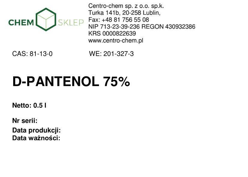 D-PANTENOL 75% 500ML (Zdjęcie 2)